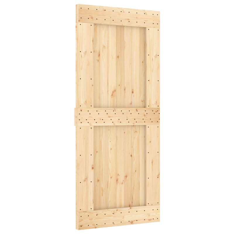 vidaXL Πόρτα NARVIK Φυσικό 90 x 210 cm Συμπαγές Ξύλο Πεύκου