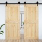 vidaXL Πόρτα NARVIK Φυσικό 95 x 210 cm Συμπαγές Ξύλο Πεύκου