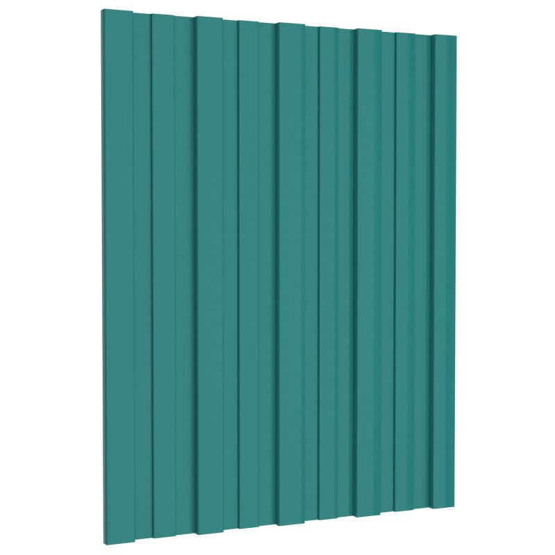 vidaXL Πάνελ οροφής 12 τεμ. Πράσινο 60 x 45 cm Γαλβανισμένος χάλυβας