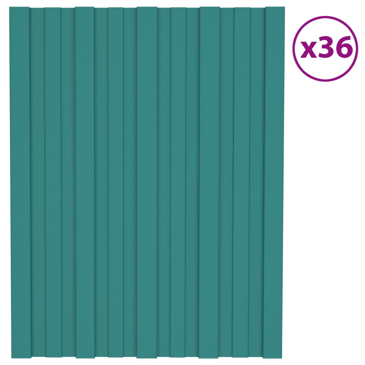 vidaXL Πάνελ οροφής 36 τεμ. Πράσινο 60 x 45 cm Γαλβανισμένος χάλυβας