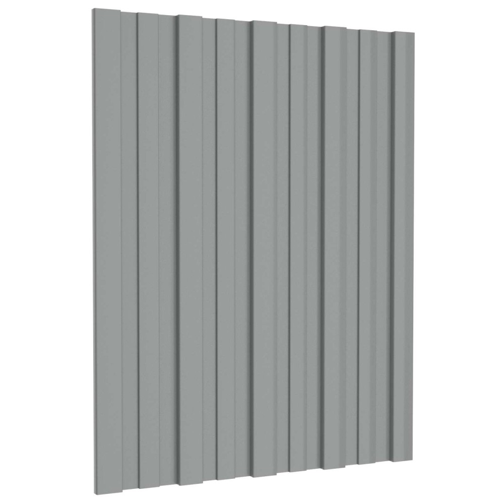 vidaXL Πάνελ οροφής 12 τεμ. Γκρι 60 x 45 cm Γαλβανισμένος χάλυβας