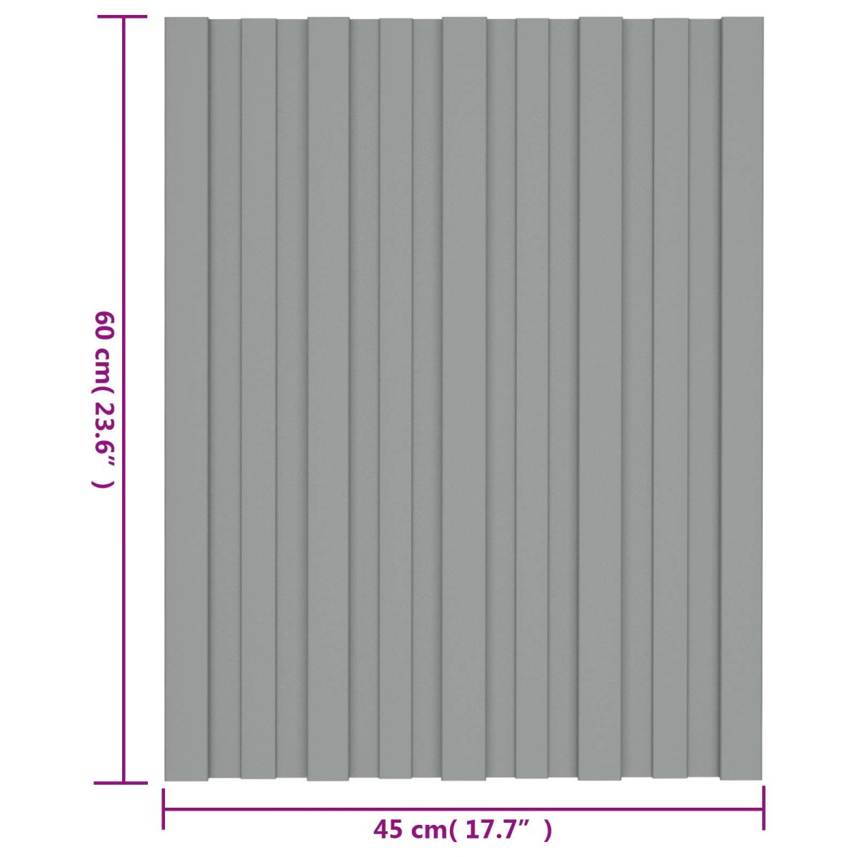 vidaXL Πάνελ οροφής 36 τεμ. Γκρι 60 x 45 cm Γαλβανισμένος χάλυβας