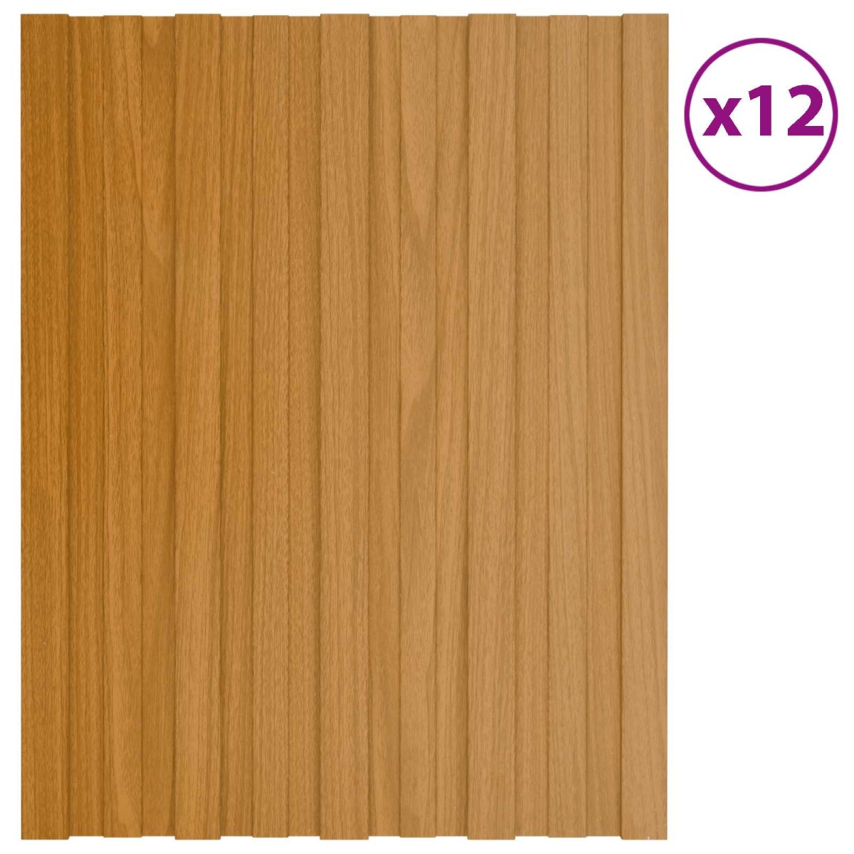 vidaXL Πάνελ οροφής 12 τεμ. Φυσικό 60 x 45 cm Γαλβανισμένος χάλυβας