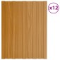 vidaXL Πάνελ οροφής 12 τεμ. Φυσικό 60 x 45 cm Γαλβανισμένος χάλυβας