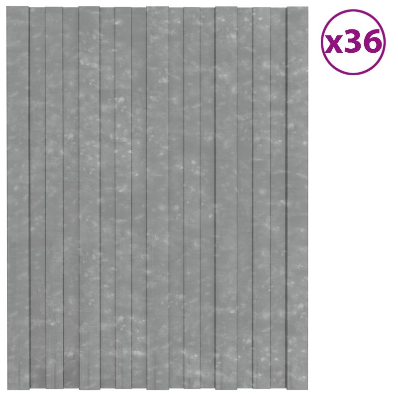 vidaXL Πάνελ οροφής 36 τεμ. Ασημί 60 x 45 cm Γαλβανισμένος χάλυβας