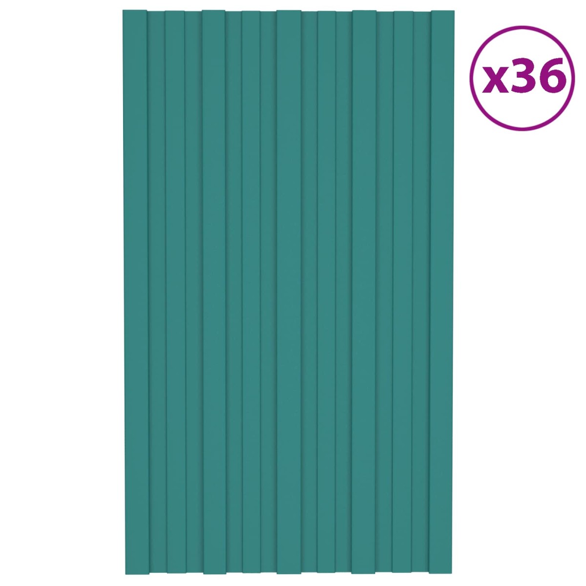 vidaXL Πάνελ οροφής 36 τεμ. Πράσινο 80 x 45 cm Γαλβανισμένος χάλυβας
