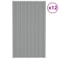 vidaXL Πάνελ οροφής 12 τεμ. Γκρι 80 x 45 cm Γαλβανισμένος χάλυβας