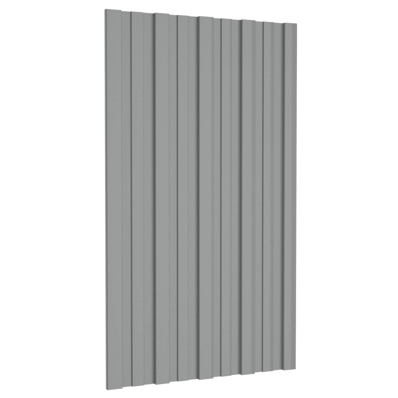 vidaXL Πάνελ οροφής 12 τεμ. Γκρι 80 x 45 cm Γαλβανισμένος χάλυβας