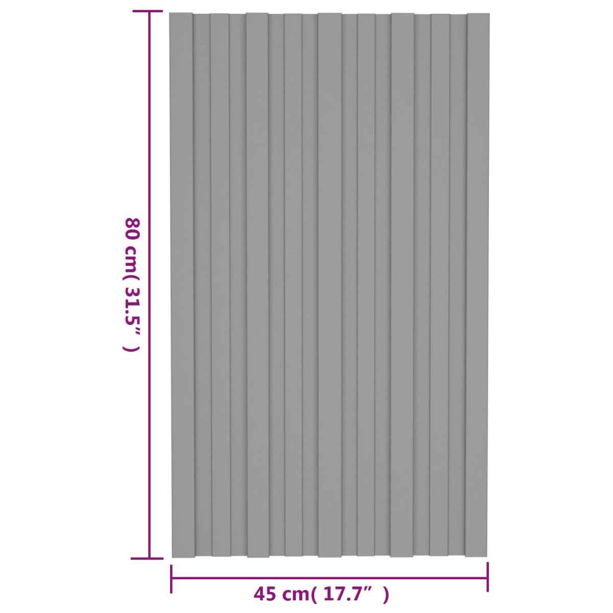 vidaXL Πάνελ οροφής 36 τεμ. Γκρι 80 x 45 cm Γαλβανισμένος χάλυβας