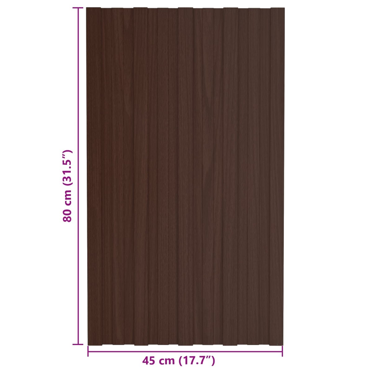 vidaXL Πάνελ οροφής 12 τεμ. Καφέ 80 x 45 cm Γαλβανισμένος χάλυβας