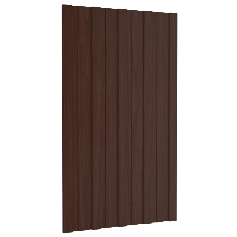 vidaXL Πάνελ οροφής 12 τεμ. Καφέ 80 x 45 cm Γαλβανισμένος χάλυβας