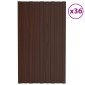 vidaXL Πάνελ οροφής 36 τεμ. Καφέ 80 x 45 cm Γαλβανισμένος χάλυβας