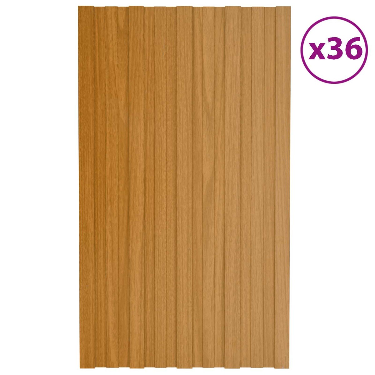 vidaXL Πάνελ οροφής 36 τεμ. Φυσικό 80 x 45 cm Γαλβανισμένος χάλυβας