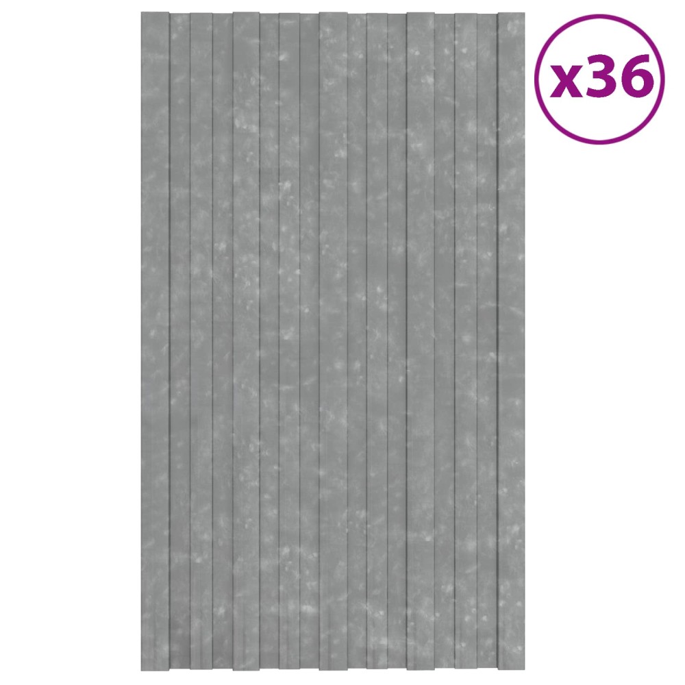 vidaXL Πάνελ οροφής 36 τεμ. Ασημί 80 x 45 cm Γαλβανισμένος χάλυβας