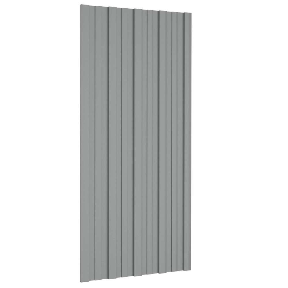 vidaXL Πάνελ οροφής 12 τεμ. Γκρι 100 x 45 cm Γαλβανισμένος χάλυβας