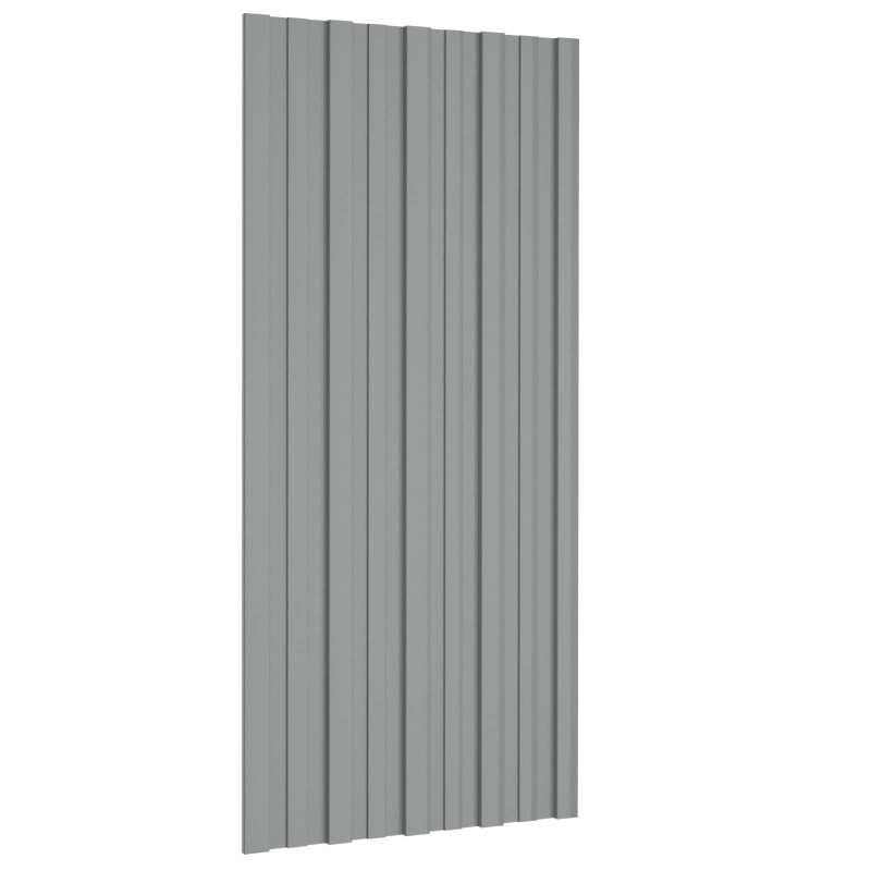 vidaXL Πάνελ οροφής 12 τεμ. Γκρι 100 x 45 cm Γαλβανισμένος χάλυβας