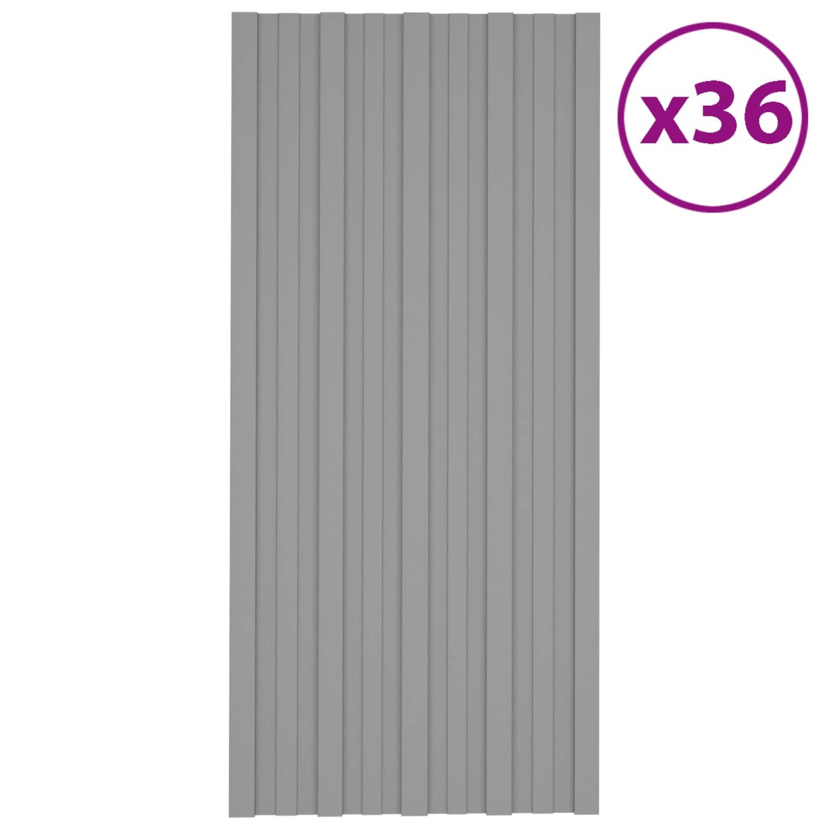 vidaXL Πάνελ οροφής 36 τεμ. Γκρι 100 x 45 cm Γαλβανισμένος χάλυβας