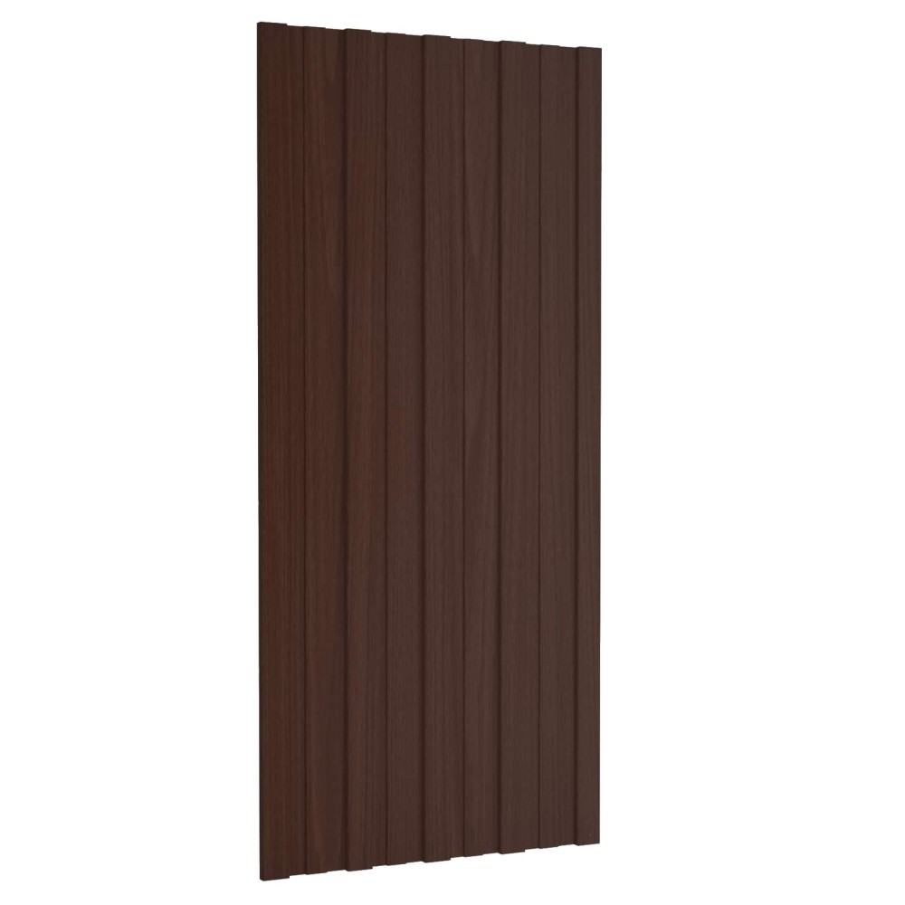 vidaXL Πάνελ οροφής 12 τεμ. Καφέ 100 x 45 cm Γαλβανισμένος χάλυβας