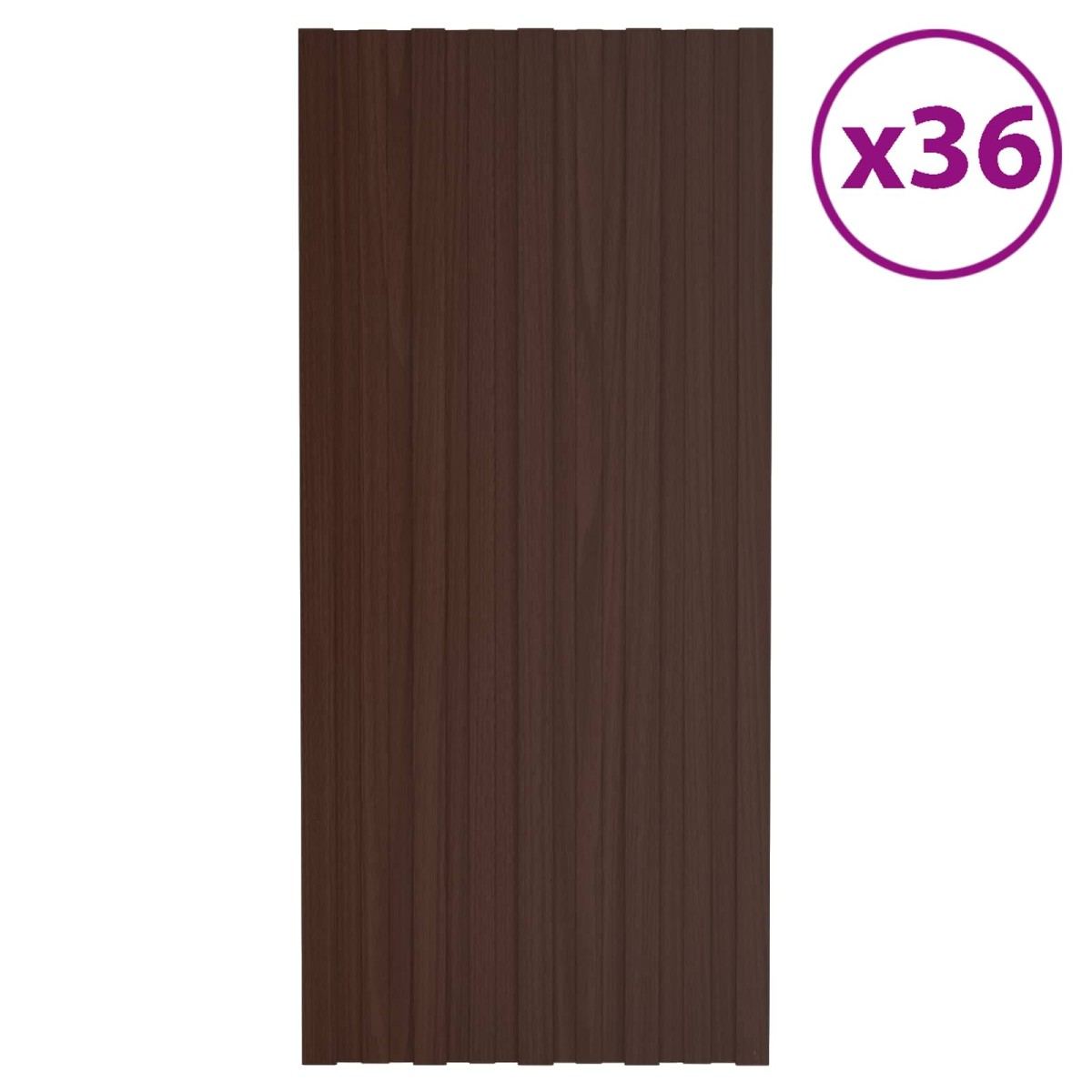 vidaXL Πάνελ οροφής 36 τεμ. Καφέ 100 x 45 cm Γαλβανισμένος χάλυβας