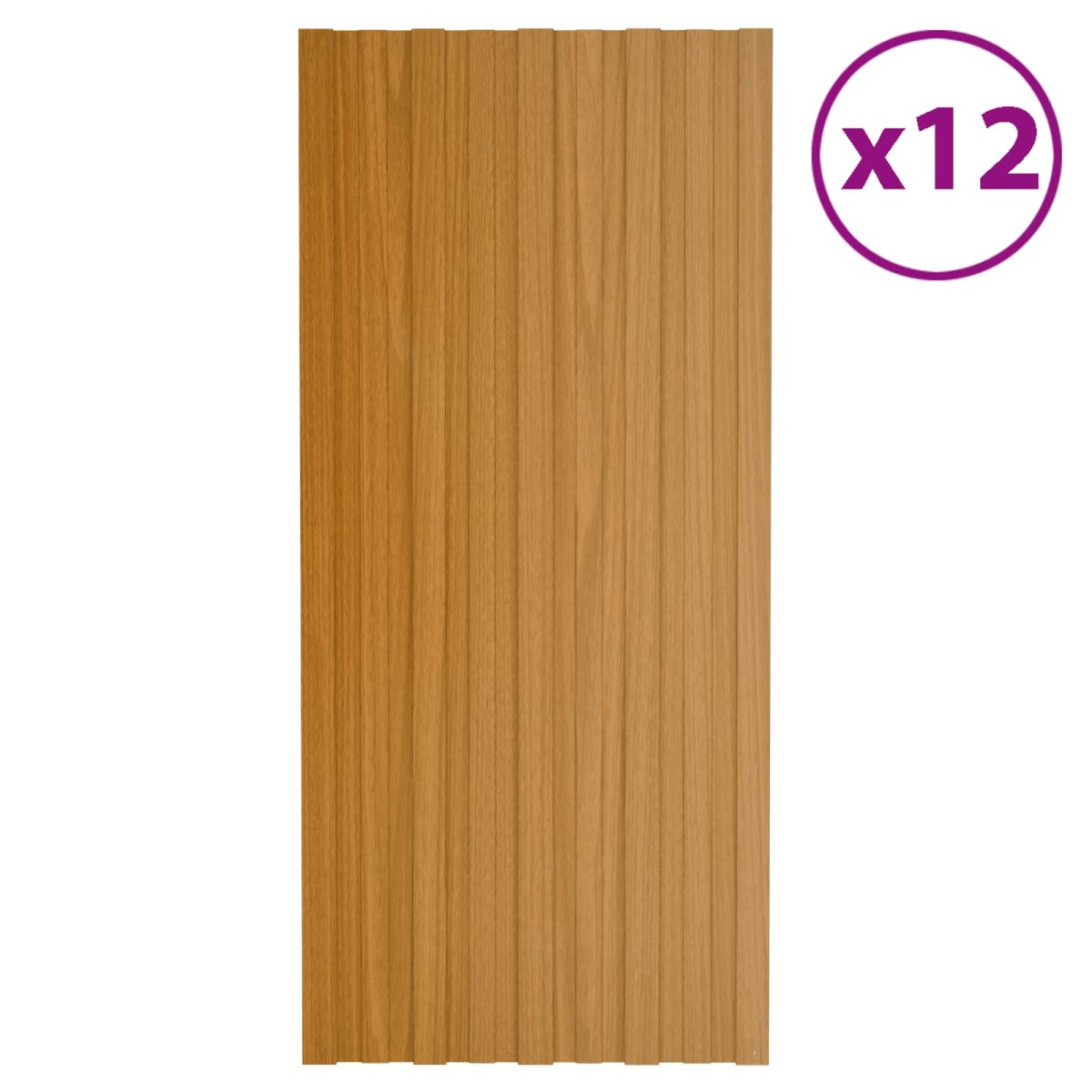 vidaXL Πάνελ οροφής 12 τεμ. Φυσικό 100 x 45 cm Γαλβανισμένος χάλυβας