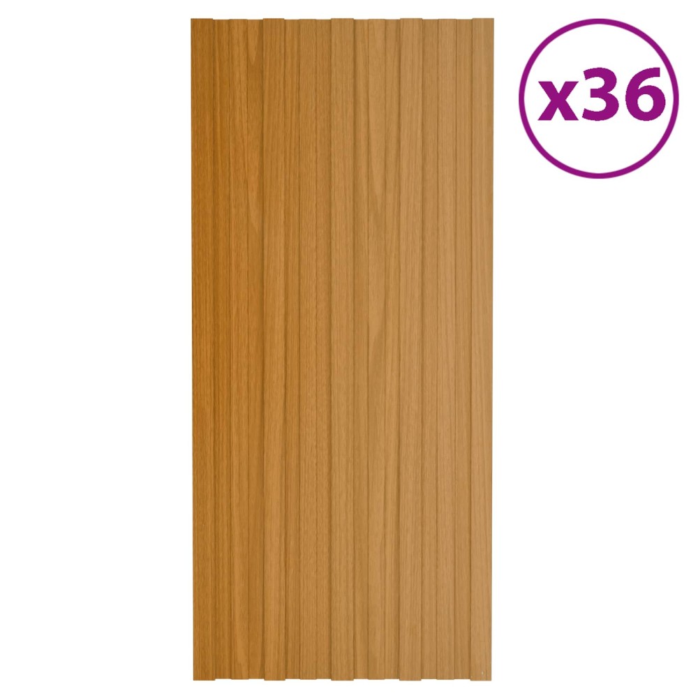 vidaXL Πάνελ οροφής 36 τεμ. Φυσικό 100 x 45 cm Γαλβανισμένος χάλυβας
