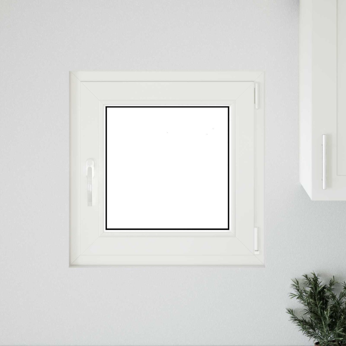 vidaXL Παράθυρο Κάτω Στρώματος RISOR 50 x 50 cm PVC και Γυαλί Λευκό