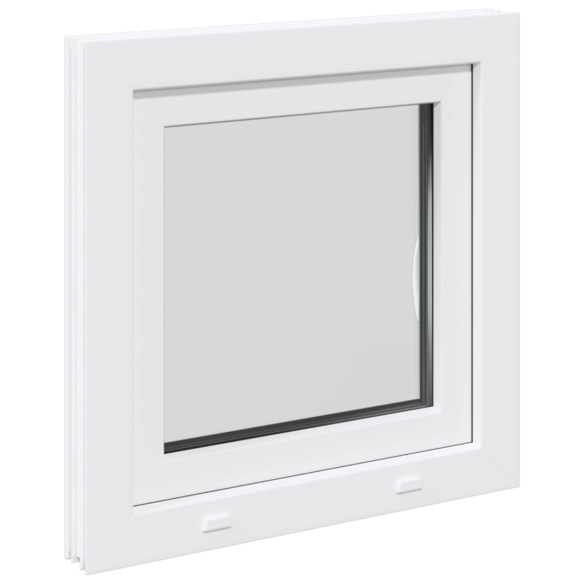 vidaXL Παράθυρο Κάτω Στρώματος RISOR 50 x 50 cm PVC και Γυαλί Λευκό