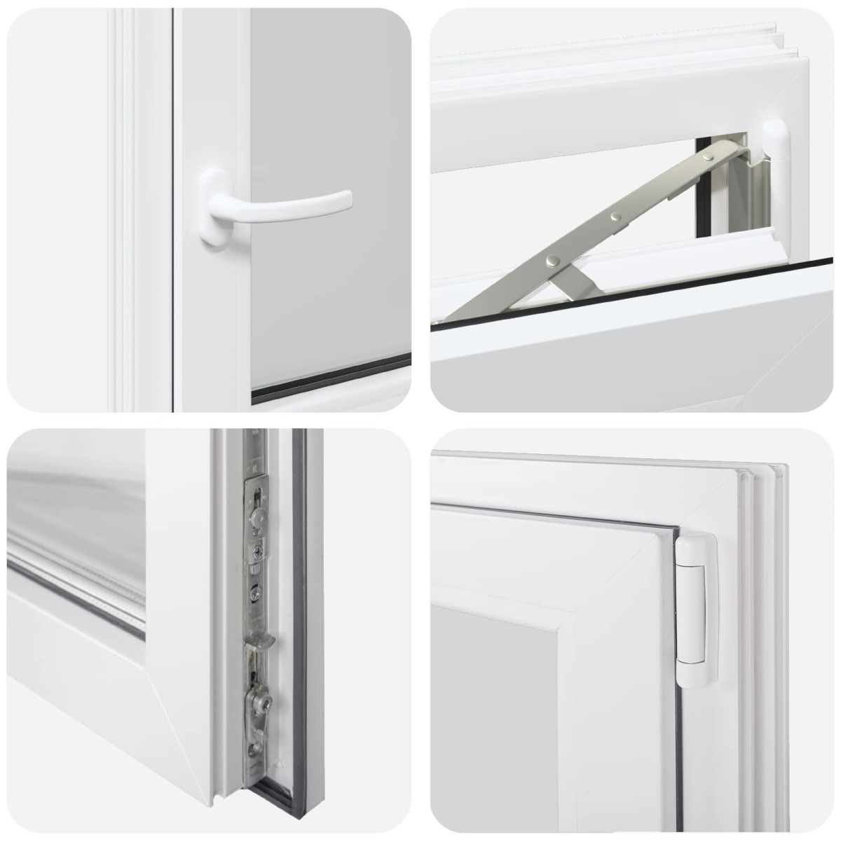 vidaXL Παράθυρο Κάτω Στρώματος RISOR 50 x 50 cm PVC και Γυαλί Λευκό