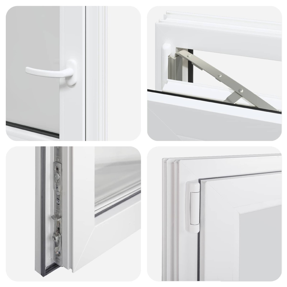 vidaXL Παράθυρο Κάτω Στρώματος RISOR 60 x 60 cm PVC και Γυαλί Λευκό