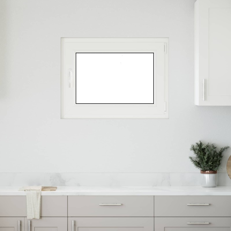 vidaXL Παράθυρο Κάτω Στρώματος RISOR 80 x 50 cm PVC και Γυαλί Λευκό