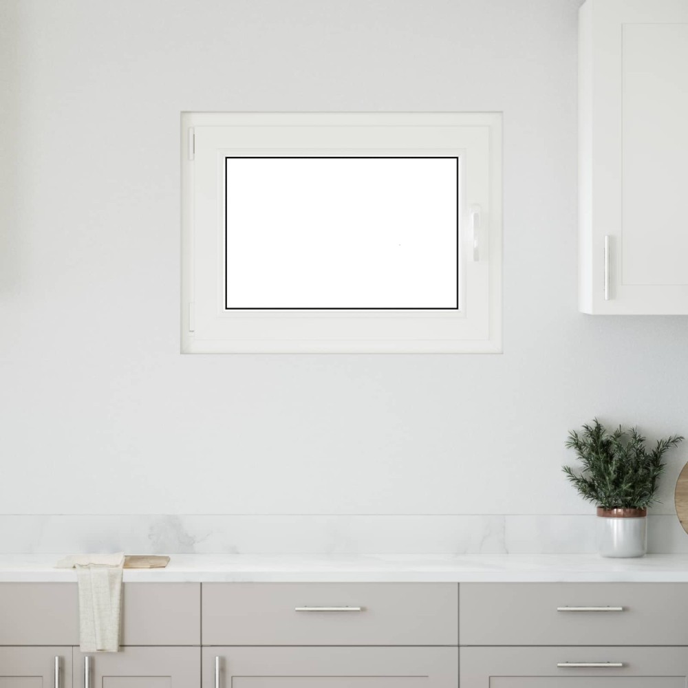 vidaXL Παράθυρο Κάτω Στρώματος RISOR 80 x 50 cm PVC και Γυαλί Λευκό