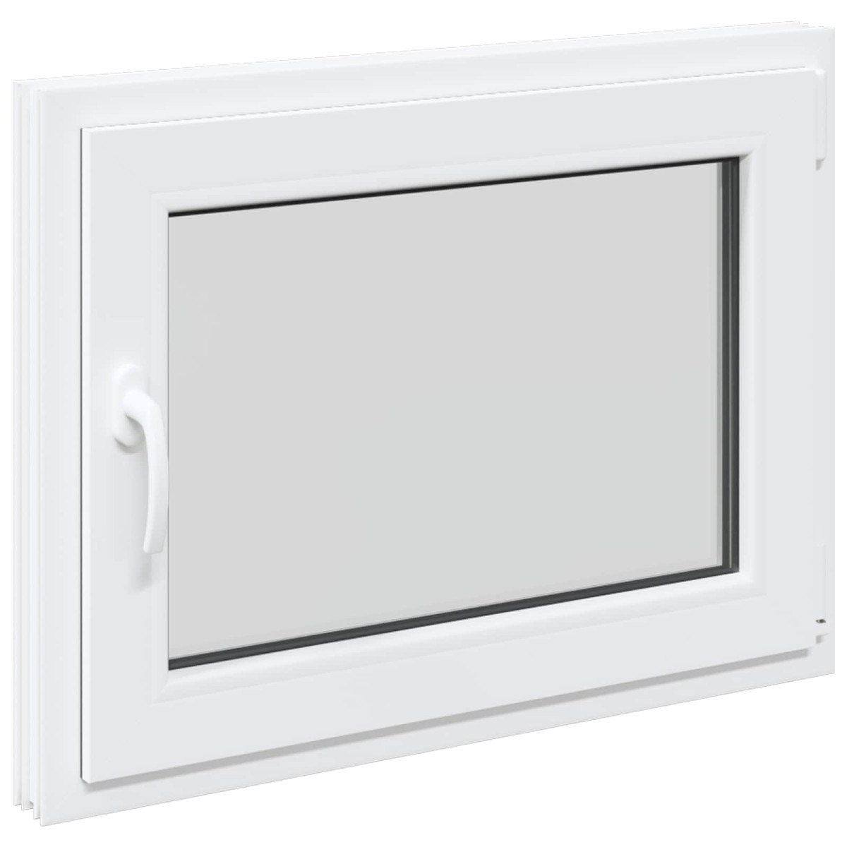 vidaXL Παράθυρο Κάτω Στρώματος RISOR 80 x 60 cm PVC και Γυαλί Λευκό
