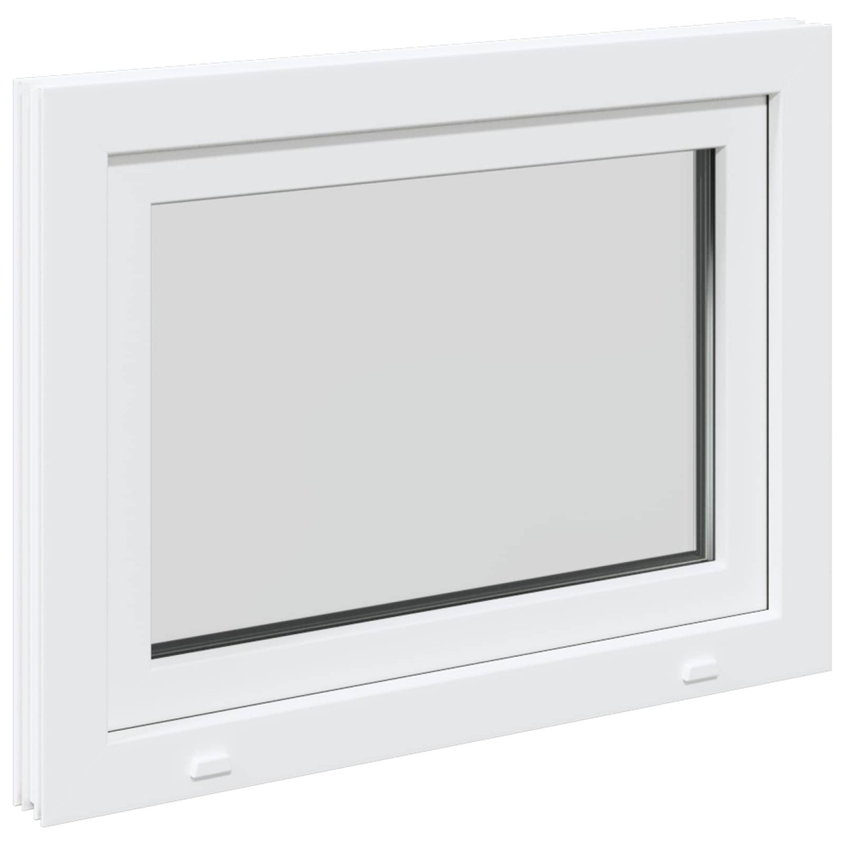 vidaXL Παράθυρο Κάτω Στρώματος RISOR 80 x 60 cm PVC και Γυαλί Λευκό