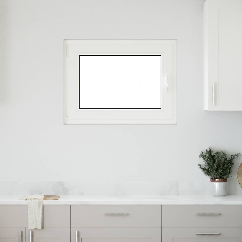 vidaXL Παράθυρο Κάτω Στρώματος RISOR 80 x 60 cm PVC και Γυαλί Λευκό