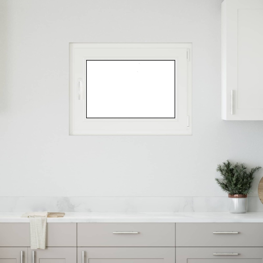 vidaXL Παράθυρο Κάτω Στρώματος RISOR 80 x 70 cm PVC και Γυαλί Λευκό
