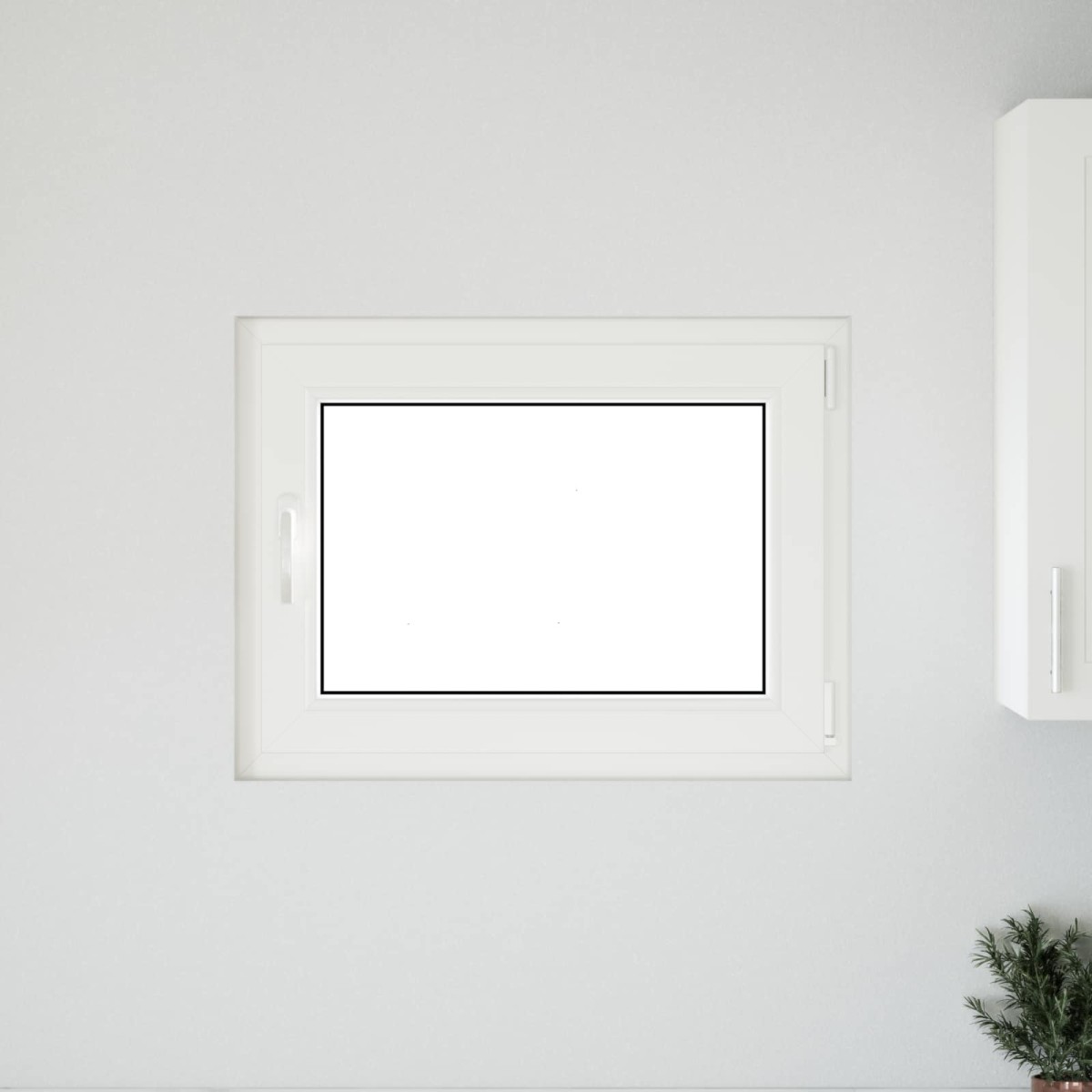vidaXL Παράθυρο Κάτω Στρώματος RISOR 80 x 70 cm PVC και Γυαλί Λευκό