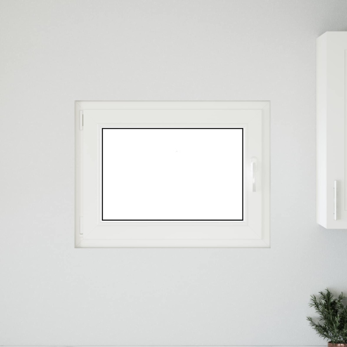 vidaXL Παράθυρο Κάτω Στρώματος RISOR 80 x 70 cm PVC και Γυαλί Λευκό