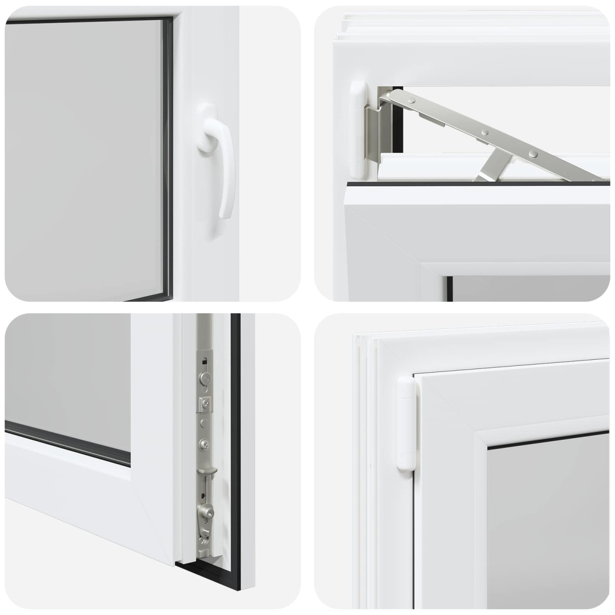 vidaXL Παράθυρο Κάτω Στρώματος RISOR 80 x 70 cm PVC και Γυαλί Λευκό