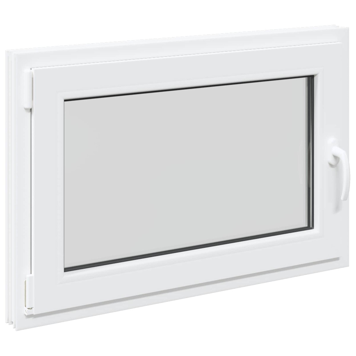 vidaXL Παράθυρο Κάτω Στρώματος RISOR 90 x 50 cm PVC και Γυαλί Λευκό