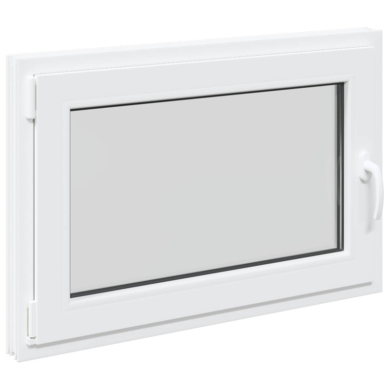 vidaXL Παράθυρο Κάτω Στρώματος RISOR 90 x 50 cm PVC και Γυαλί Λευκό
