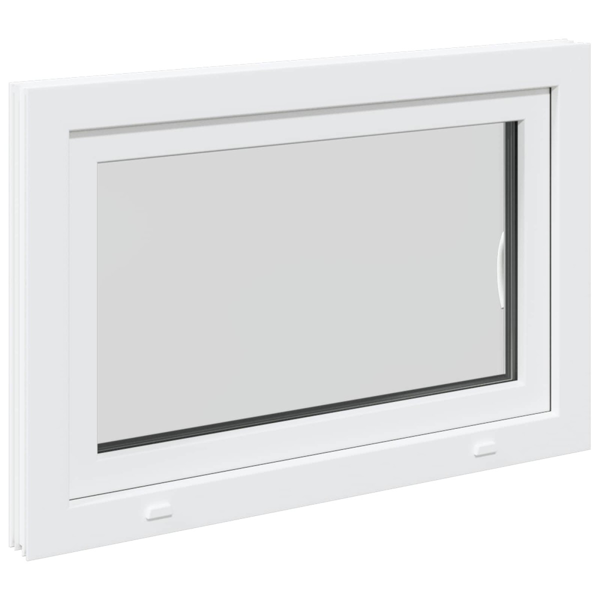 vidaXL Παράθυρο Κάτω Στρώματος RISOR 90 x 60 cm PVC και Γυαλί Λευκό