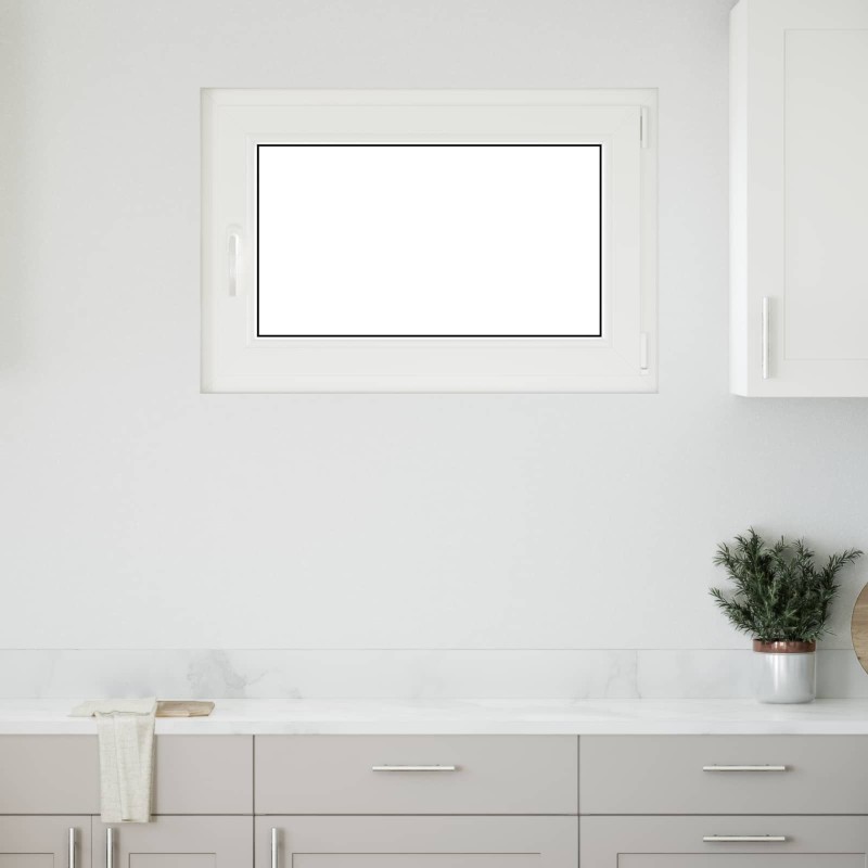 vidaXL Παράθυρο Κάτω Στρώματος RISOR 90 x 60 cm PVC και Γυαλί Λευκό