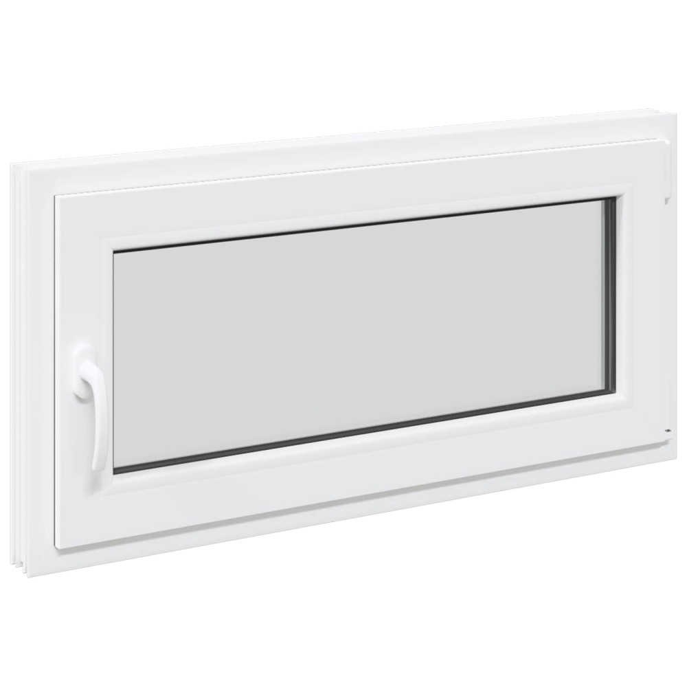 vidaXL Παράθυρο Κάτω Στρώματος RISOR 100 x 50 cm PVC και Γυαλί Λευκό