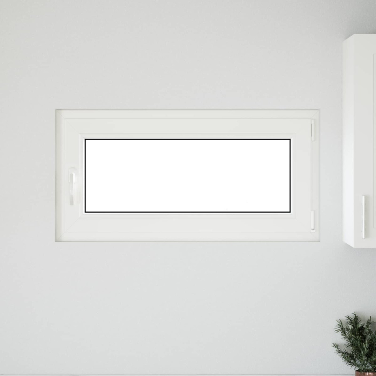 vidaXL Παράθυρο Κάτω Στρώματος RISOR 100 x 50 cm PVC και Γυαλί Λευκό