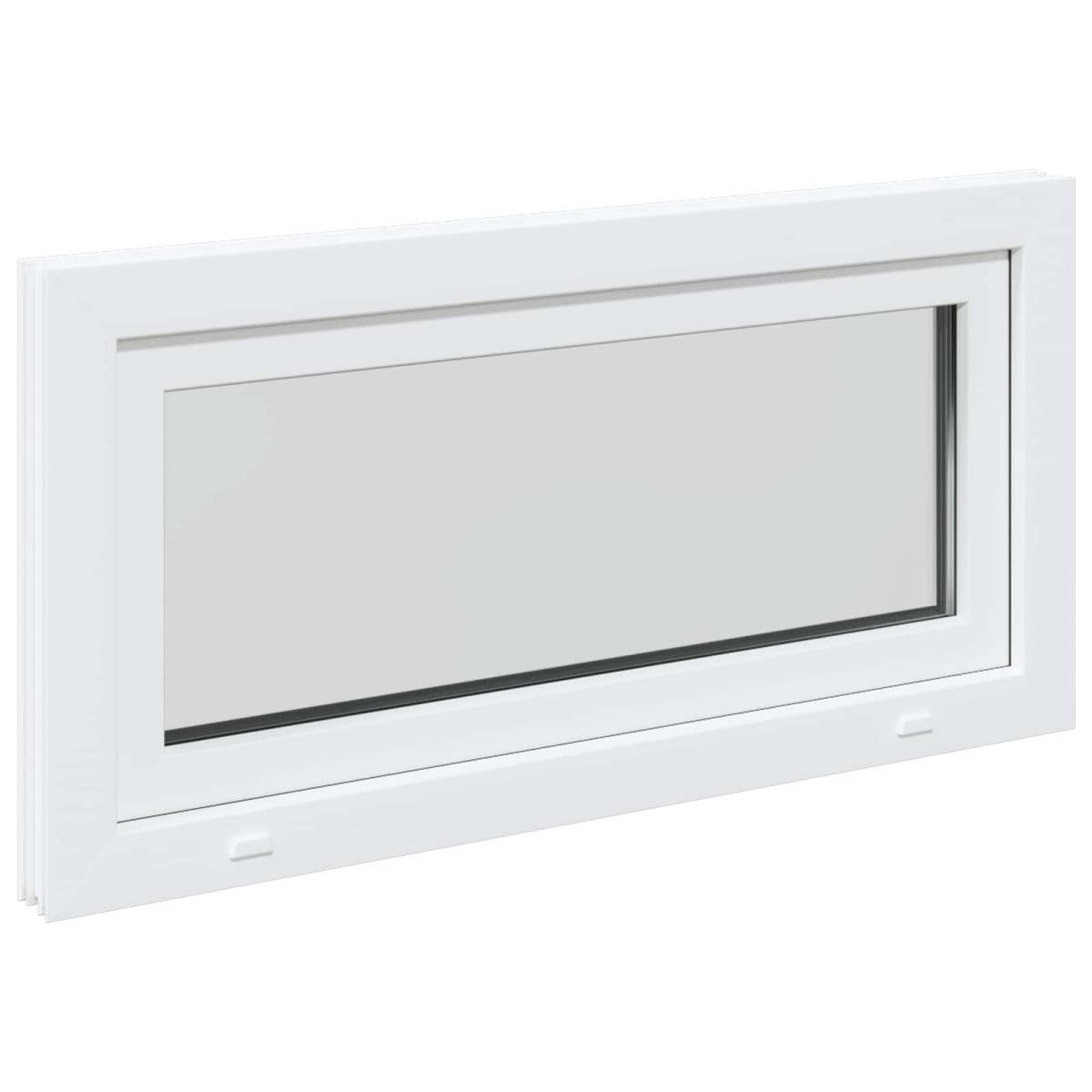 vidaXL Παράθυρο Κάτω Στρώματος RISOR 100 x 50 cm PVC και Γυαλί Λευκό