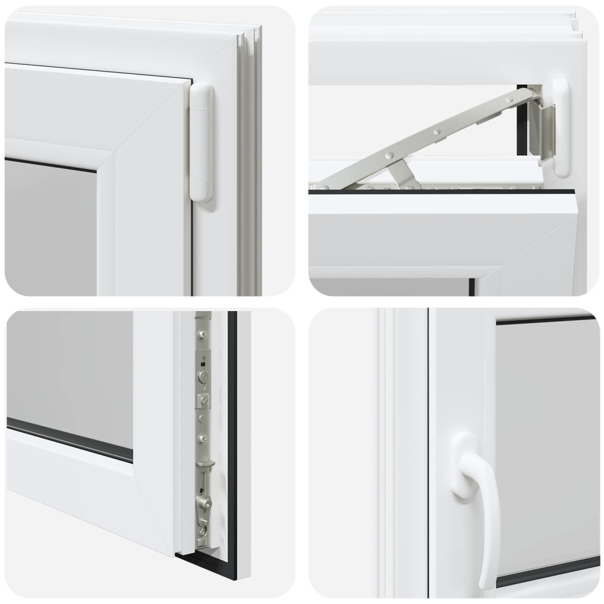 vidaXL Παράθυρο Κάτω Στρώματος RISOR 100 x 50 cm PVC και Γυαλί Λευκό