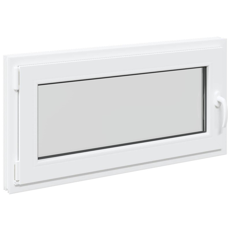 vidaXL Παράθυρο Κάτω Στρώματος RISOR 100 x 50 cm PVC και Γυαλί Λευκό