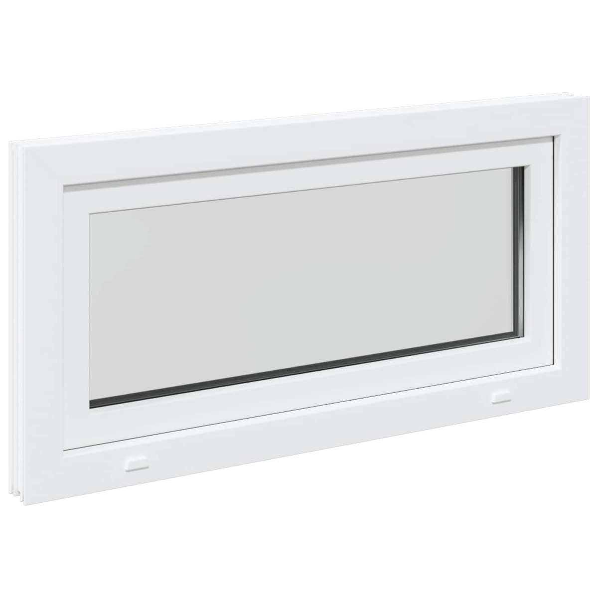 vidaXL Παράθυρο Κάτω Στρώματος RISOR 100 x 50 cm PVC και Γυαλί Λευκό