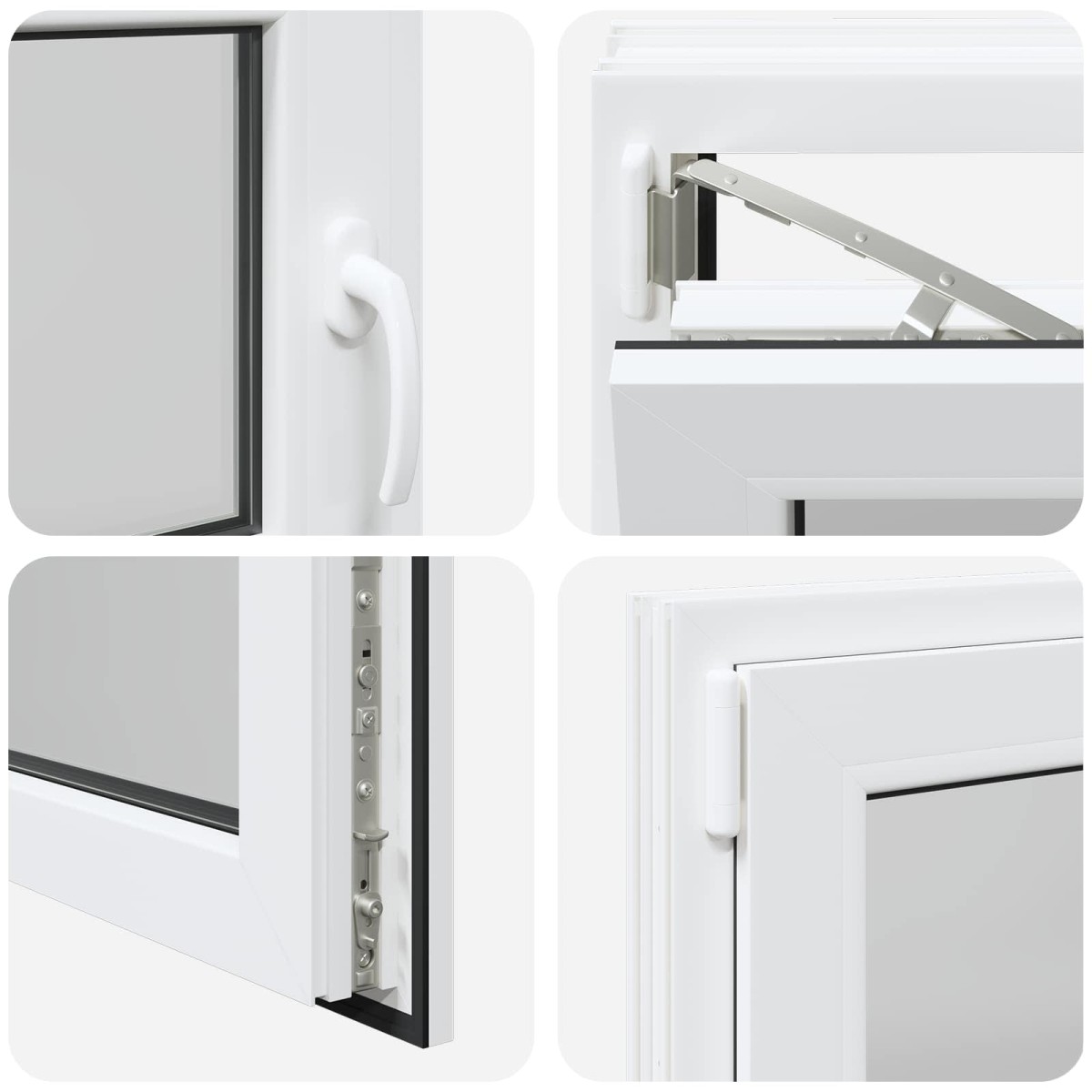 vidaXL Παράθυρο Κάτω Στρώματος RISOR 100 x 50 cm PVC και Γυαλί Λευκό