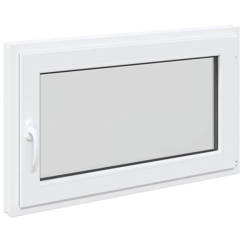vidaXL Παράθυρο Κάτω Στρώματος RISOR 100 x 60 cm PVC και Γυαλί Λευκό